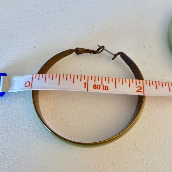 3 For $25! Vintage Enameled Crescent Hoop Earrings - Picture 5 of 5